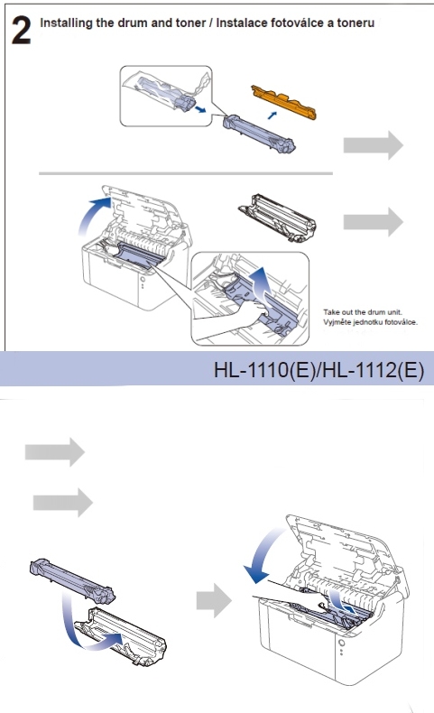 Brother HL-1110(E). HL-1112(E) - návod na výměnu toneru