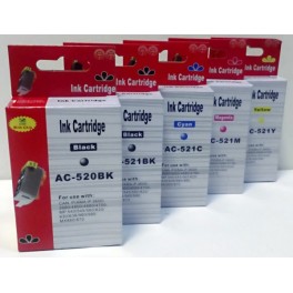 sada kazet PGI-520BK a CLI-521B,C,M,Y pro Canon - celkem 5 kazet - AKCE (AB) sada kazet PGI-520BK a CLI-521B,C,M,Y pro Canon - celkem 5 kazet - AKCE (AB)